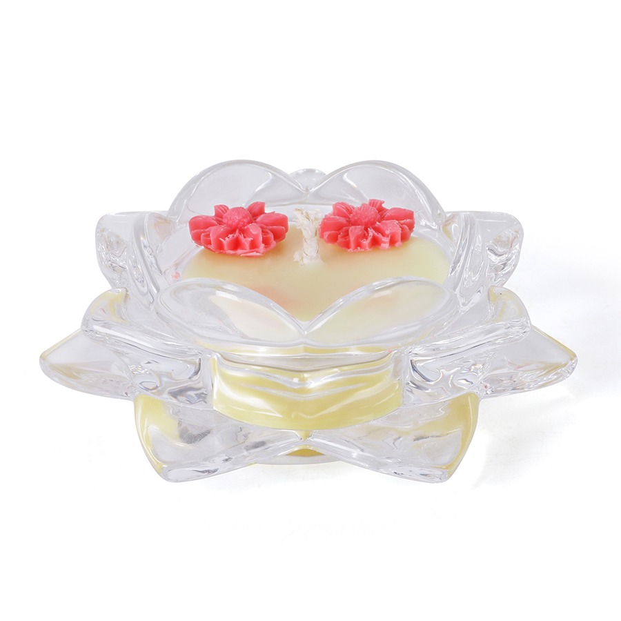 Off-White Lotus Pink Flower