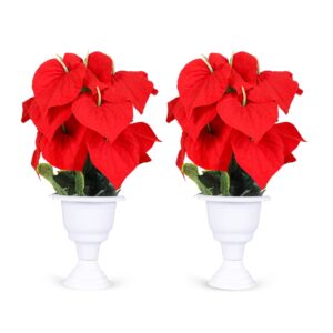 Medium Pot Red Leaves