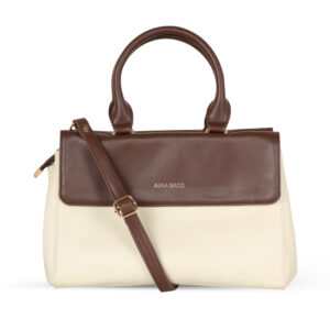 MHIAB Ivory Brown Handbag